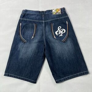 Vintage Southpole Jean Shorts Men 38 FITS 36-37 Wide Leg Baggy Denim Streetwear‎